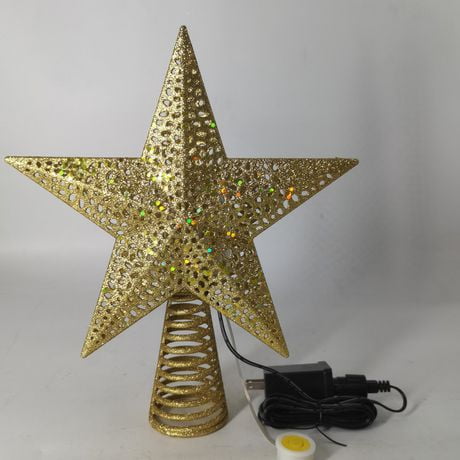 Holiday Time Led Gold Star Project Tree Topper, Size: 9.56*10inches /PCS