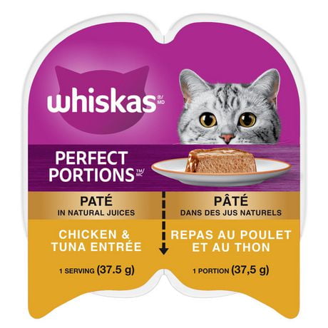 Whiskas Perfect Portions Chicken & Tuna Entrée Paté Wet Cat Food, 75g