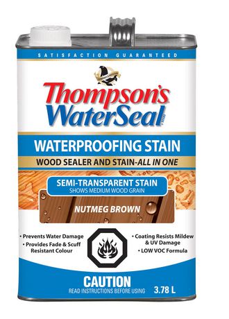 wood thompson sealer waterproofing waterseal stain semi transparent brown water seal thompsons