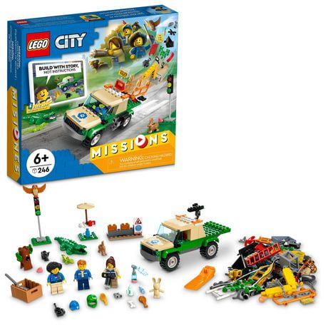 LEGO City Missions Les missions de sauvetage des animaux sauvages 60353 Ensemble de construction (246 pièces) Comprend 246 pièces, 6+ ans