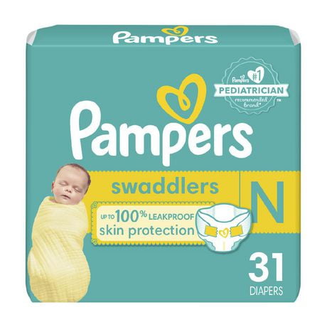 PAMPERS COUCHES SWADDLERS - FORMAT JUMBO tailles P-S, N, 1, 2, 3, 4, 5 et 6