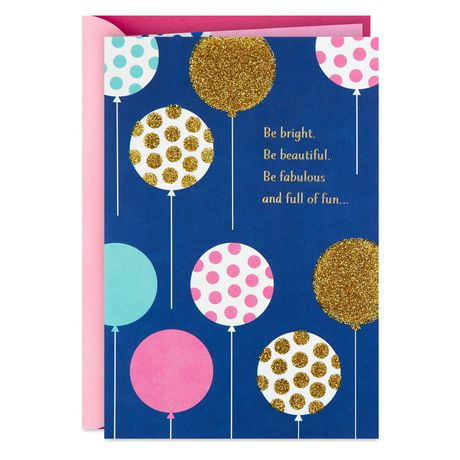 Hallmark Birthday Card For Her Pink Gold And Green Balloons Walmart Ca