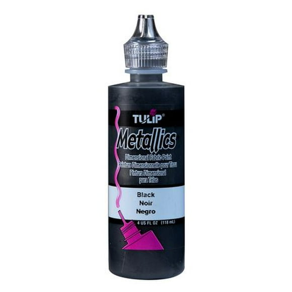 Tulip Metallics Black Colour Dimensional Fabric Paint