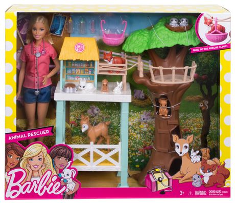 barbie pet rescue center playset