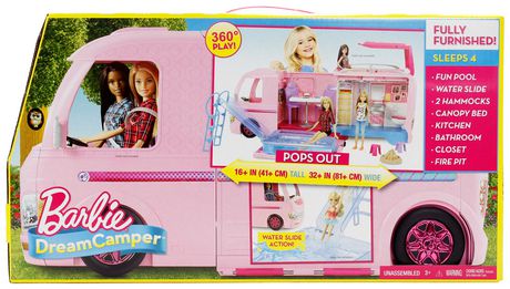 barbie camper van with pool