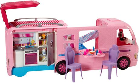 barbie caravan with pool