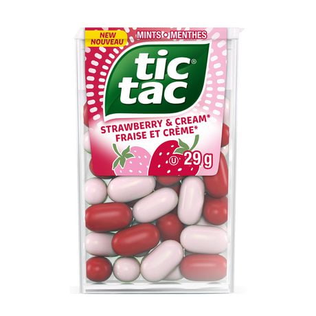 TIC TAC® Mints, Strawberry and Cream, Mint Candy, 60 pills, 29 grams