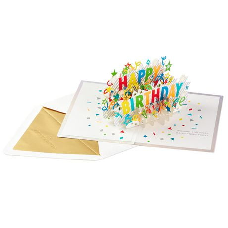 Hallmark Signature Paper Wonder Pop Up Birthday Card, Bday Celebration 3D Card