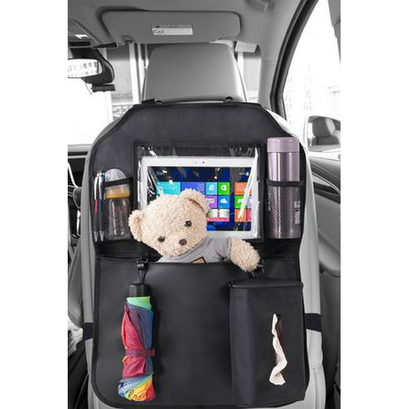 AUTO DRIVE Backseat Organizer with Kick Mat and Tablet Holder Tissue holder Included, 18.1 in. W x 25.5 in. H