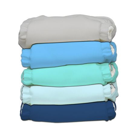 Charlie Banana 5 Couches 5 Inserts My First Diaper Pastel Blue One Size Hybrid AIO