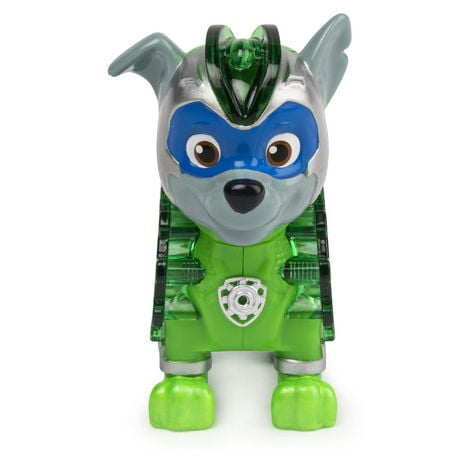 PAW Patrol, Mighty Pups Charged Up Rocky Collectible Figure with Light ...