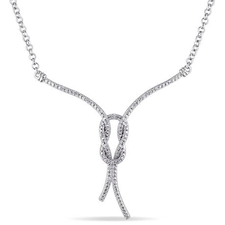 Miabella Diamond-Accent Sterling Silver Love Knot Necklace, 17