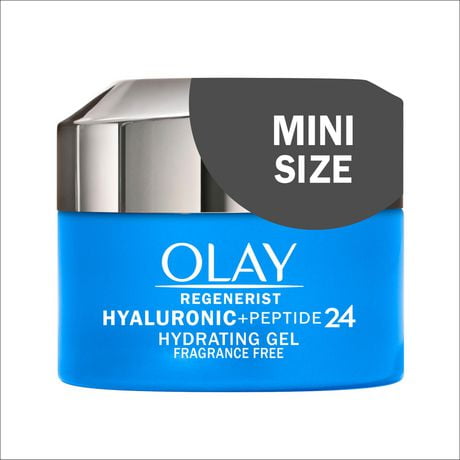 Gel hydratant de nuit pour le visage Olay Regenerist acide hyaluronique + peptide 24, non parfumé, format d’essai Crayola