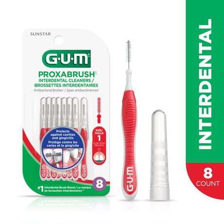 GUM® PROXABRUSH® Interdental Cleaning Brushes, Ultra-Tight, Remove up to 25% more plaque, 8 Count