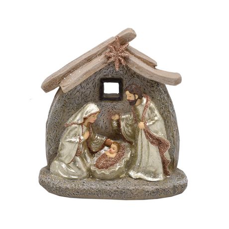 Holiday Time Nativity décor with Mary, Joseph and baby Jesus | Walmart ...