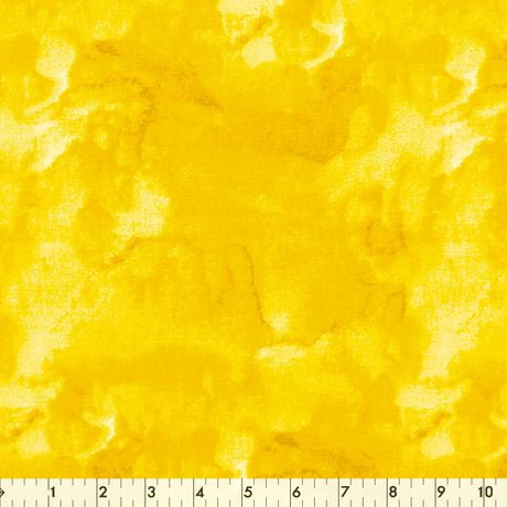 Tissu au mètre en coton Fabric Creations à motif de jaune avec texture fumée