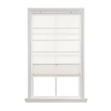 Mainstays Magnetic Fabric Light Filtering Roman Shade, 23"x64", White