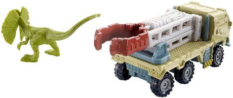 Matchbox Jurassic World Dino Transporters, 1 veicolo e 1-2 mini dinosauri, dai 3 anni in su