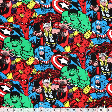 Fabric Creations Marvel Avengers Comic Characters Cotton Fabric by the ...