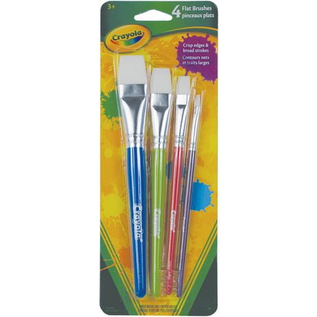 Crayola Flat Brush Set - 4 Ct, High quality paint brushes