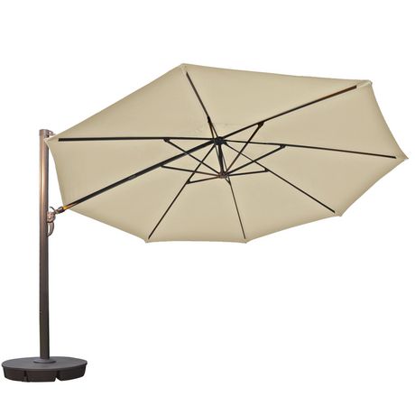 Island Umbrella Victoria 13 Ft Octagonal Cantilever Beige Sunbrella Acrylic Patio Umbrella Walmart Canada