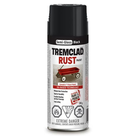 Tremclad Semi-Gloss Black Rust Paint, 340 g