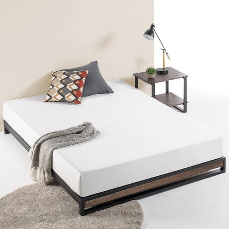 ZINUS Suzanne 6” Metal and Wood Platform Bed Frame / Wood Slat Support / No Box Spring Needed / GOOD DESIGN™ Winner / Easy Assembly, Tools Included, 5 Year Warranty
