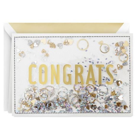 Carte de félicitations, carte de fiançailles, carte de fête prénuptiale, carte de mariage – Signature de Hallmark (Féliciations – Confettis)
