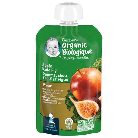 Puree Gerber Biologique Pomme Chou Frise Figue Aliment Bebe Walmart Canada