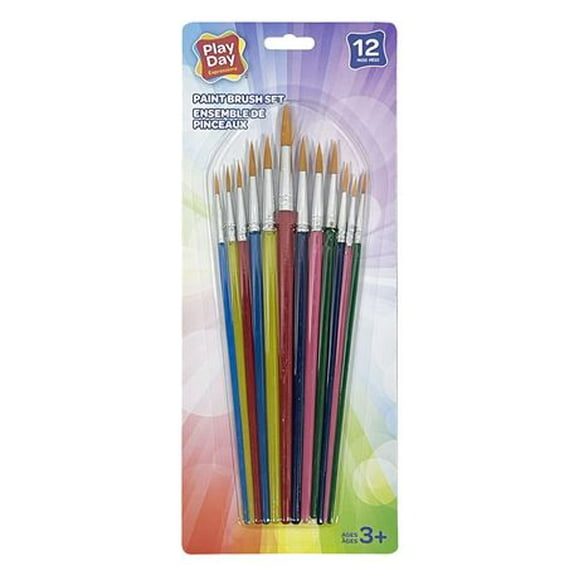 Play Day Paint Brush Set, 12 Pieces