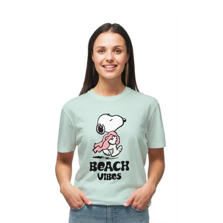 Peanuts Ladies Beach Vibes Short Sleeve Girlfriend T-Shirt
