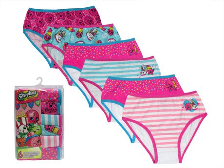 Shopkins Girls Briefs Underwear 7 Pairs of Panties Size 4