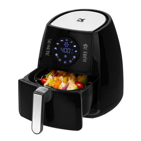 Kalorik 3.2 Quart Digital Air Fryer with Dual Layer Rack, Black