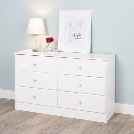 Prepac 47.25 in W x 28.25 in H x 16 in D Astrid 6-Drawer Dresser