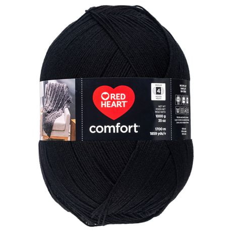 Red Heart® Comfort® Yarn, Acrylic #4 Medium, 35oz/1000g, 1859 Yards ...