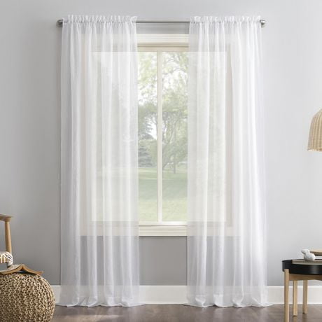 Mainstays  Crushed Voile Curtain Panel Pair, Sheer crushed voile