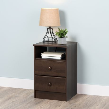 Prepac 16 in W x 24.5 in H x 15.5 in D Astrid 2-Drawer Nightstand