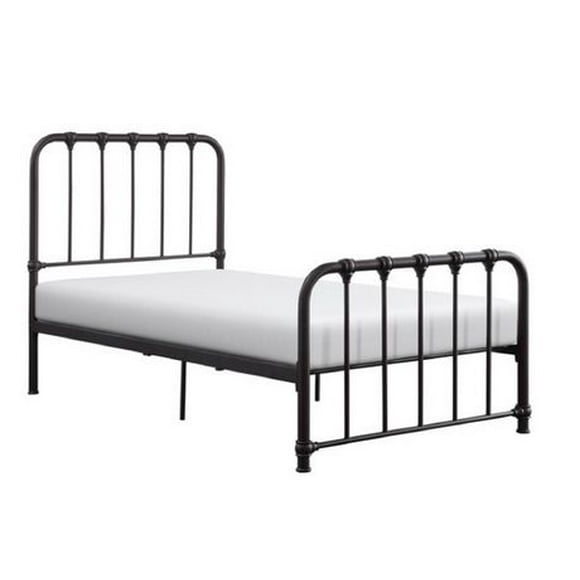 Topline Home Furnishings Dark Bronze Twin Metal Bed