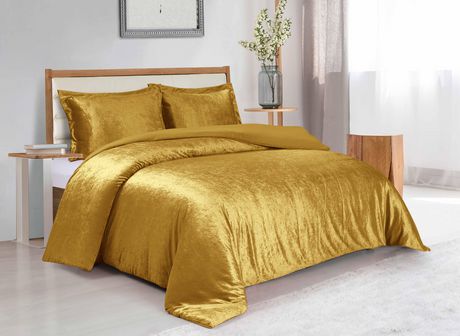 gold crushed velvet duvet cover