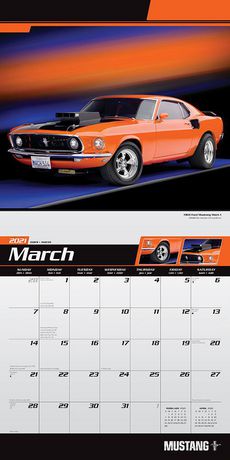 Mustang 2021 12 x 12 Inch Monthly Square Wall Calendar with Foil