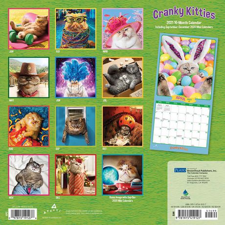 Avanti Cranky Kitties 2021 12 x 12 Inch Monthly Square Wall Calendar ...