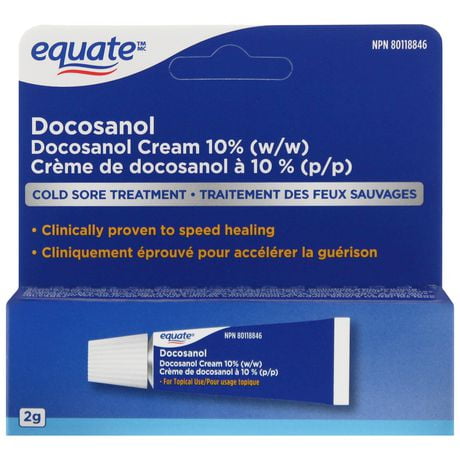 Equate Docosanol Cream 10% (w/w) Cold Sore Treatment, 2 g