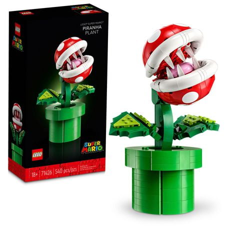 LEGO Super Mario Piranha Plant 71426, Build and Display Super Mario Brothers Toy for Adults and Teens, Authentically Detailed Posable Figure, Holiday or Birthday Gift for Gamers and Super Mario Fans, Includes 540 Pieces, Ages 18+