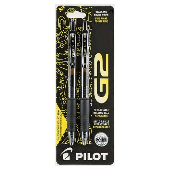 Pilot G-2 Retractable Roller Ball Pens - Black