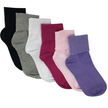 George Girls 6pk Cuff Socks | Walmart Canada