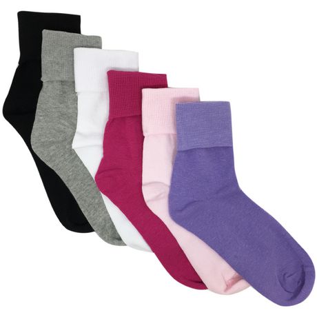 George Girls 6pk Cuff Socks | Walmart Canada