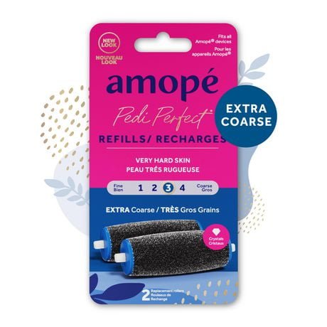 Amopé® Pedi Perfect™ Extra Coarse Roller Heads, 2 refills