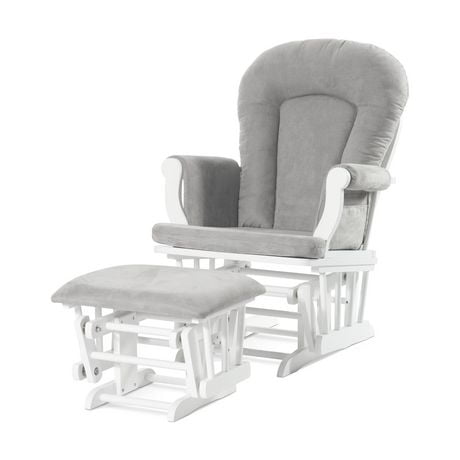 Chaise berçante et ottomane confortables Forever Eclectic de Child Craft, Gris froid avec coussin gris foncé