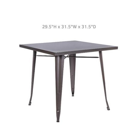 Take Me Home - Table de salle à manger Tolix avec matériau en acier inoxydable 24"