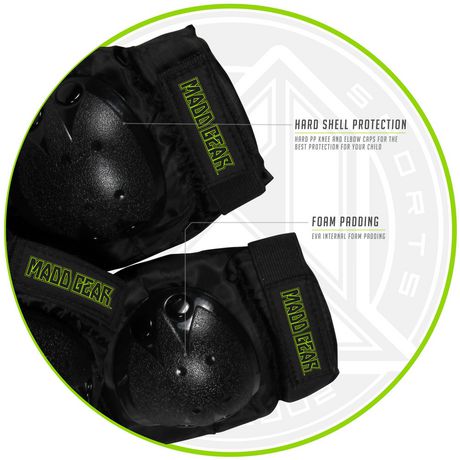 Details about  / Madd Gear Carve Protective Knee /& Elbow Pads Junior Size Includes Sticker Pack